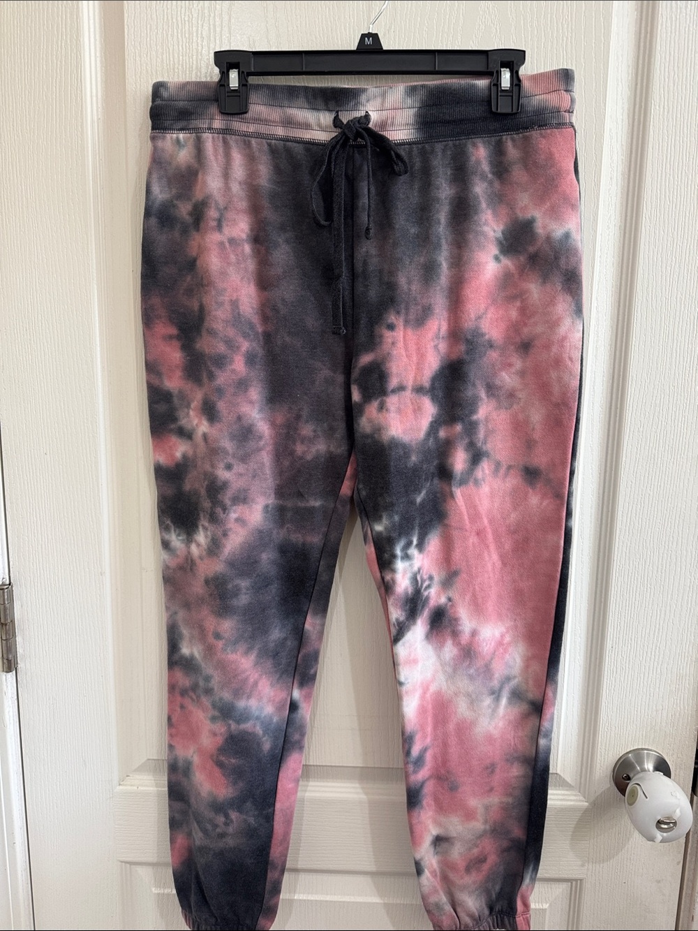Steve Madden Pink and Black Tie-Dye Jogger Pants
